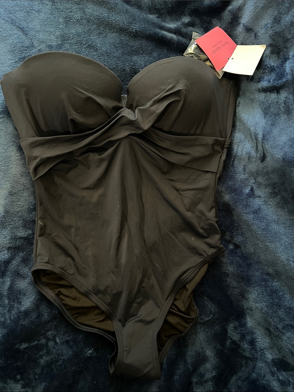 kate spade Black Twist Front One-Piece Swimsuit